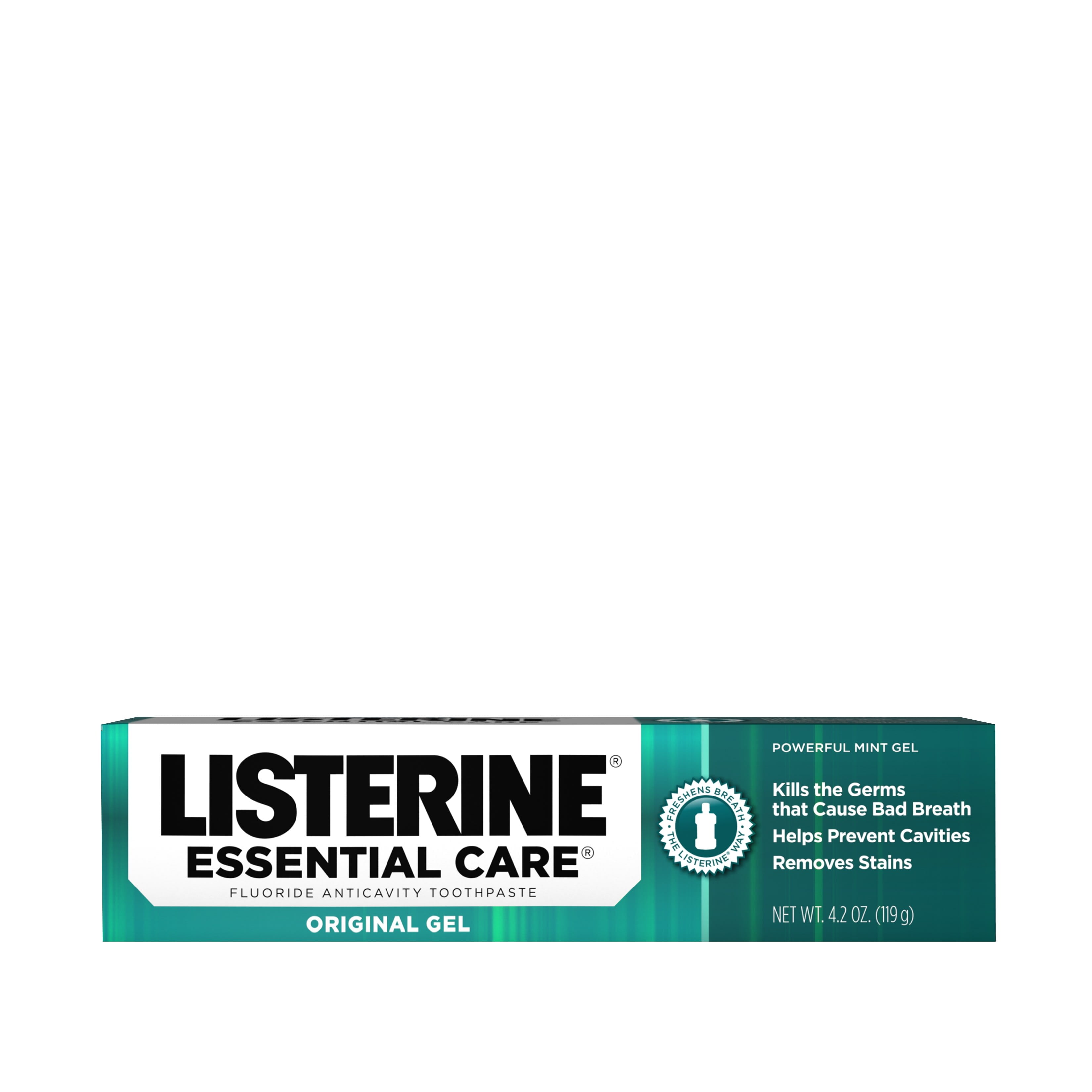 Listerine Essential Care Original Gel Fluoride Mint Toothpaste, 4.2 oz