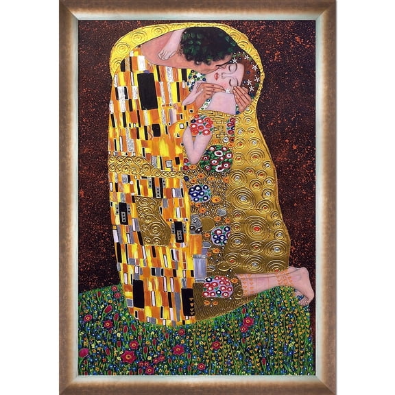 La Pastiche Gustav Klimt 'The Kiss' (Luxury Line) Hand Painted Oil Reproduction