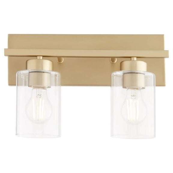 2 Light Bath Vanity-9.5 inches Tall and 14 inches Wide-Aged Brass Finish Bailey Street Home 183-Bel-5055048