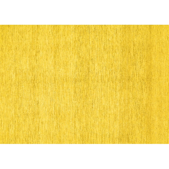 Ahgly Company Machine Washable Indoor Rectangle Solid Yellow Modern Area Rugs, 2' x 4'