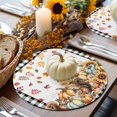 thumbnail image 6 of Fall Round Placemats Set of 4 Pumpkin Squirrel Place Mats Thanksgiving Woven Placemat Sunflower Maple Leaves Black Plaid Circle Braided Table Mat for Kitchen Dining Table Party Home Decor 15 Inch, 6 of 9