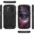 thumbnail image 2 of Case for iPhone 13 Pro Max,Heavy Duty Shockproof Full-Body Sturdy Protective Metal Hard Case with Built-in Screen Protector and Stand for iPhone 13 Pro Max 6.7 inch (Black), 2 of 7