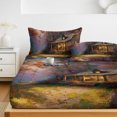 thumbnail image 6 of Cal.King Size Fitted Sheet Set - Country Forest 3 Piece Bedding Sets 16" Deep Pocket Fitted Sheet with 2 Pillowcases, Farmhouse Nature Trees Cabin Starry Sky Brushed Microfiber Hotel Bed Sheets, 6 of 9