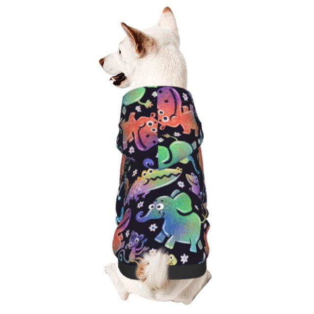 Balery Colorful Animals Sudadera con Capucha para Perros Pequeños – Ropa para Mascotas, Disfraz para Perros y Gatos, Ideal para Fiestas y Cosplay-Medium
