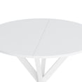thumbnail image 6 of BSHTI 31.5" Modern Round Dining Table with Crossed Legs,White Occasional Table, Two Piece Detachable Table Top, Matte Finish Iron Legs, 6 of 11