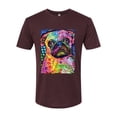 thumbnail image 3 of Funny Neon Pug | Dean Russo Art Animal Lover Mens Premium Tri Blend T-Shirt, Cardinal, X-Large, 3 of 6
