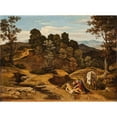 thumbnail image 2 of Heinrich Reinhold 24x19 Gold Ornate Framed and Double Matted Museum Art Print Titled - Landscape, with the Good Samaritan (1823), 2 of 4