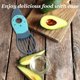 thumbnail image 5 of Cortadora de aguacate 3 en 1, cuchillo para pelar aguacate, cuchillo para aguacate, cuchillo para cortar aguacate, utensilios de cocina para deshuesar, pelar y cortar frutas(azul), 5 of 5