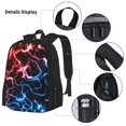 thumbnail image 3 of Vsdgher Red And Blue Lightning Print Large Capacity Backpack Lunch Bag Pencil Case Combination 3 Piece Set for Student, 3 of 7