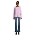 thumbnail image 6 of Time and Tru Women's Hacci Knit Pullover with Long-Sleeves, Single and 2-Pack, Sizes XS - XXL, 6 of 8