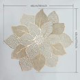 thumbnail image 6 of Gold Round Placemats for Dining Table Set of 6 Pressed Vinyl Metallic Table Mats Hollow Out Hibiscus Flower Place Mats for Dinner Table Decor Holiday Wedding Accent Centerpiece, 6 of 7
