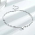 thumbnail image 7 of TURANDOSS Ankle Bracelets for Women&nbsp;925 Sterling Silver&nbsp;Anklets for Women Layered Heart Ankle Bracelets&nbsp;Dainty Letter Initial Anklet A-Z Silver Anklets for Women, 7 of 7