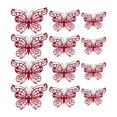 thumbnail image 1 of Paquete de 12 pegatinas de pared 3D de mariposa hueca para decoración de pared, impermeables, 3 tamaños para accesorios de decoración de boda Rojo, 1 of 9