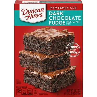 2X - Duncan Hines Dark Chocolate Fudge Brownie Mix, 18.2 Oz