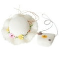thumbnail image 1 of Sombrero de paja de verano para mujer, con circunferencia de 56-58 cm, protector solar, para playa, playa, sombrero para el sol y conjunto de bolsa de paja, 1 of 5