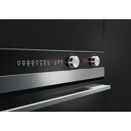 Fisher & Paykel - 29.9" Built-In Single Electric Convection Wall Oven - Brushed stainless steel/black glass