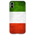 thumbnail image 1 of DistinctInk Clear Shockproof Hybrid Case for iPhone X / XS (5.8" Screen) - TPU Bumper, Acrylic Back, Tempered Glass Screen Protector - Italy Flag Old Weathered Red White Green - Love of Italy, 1 of 5