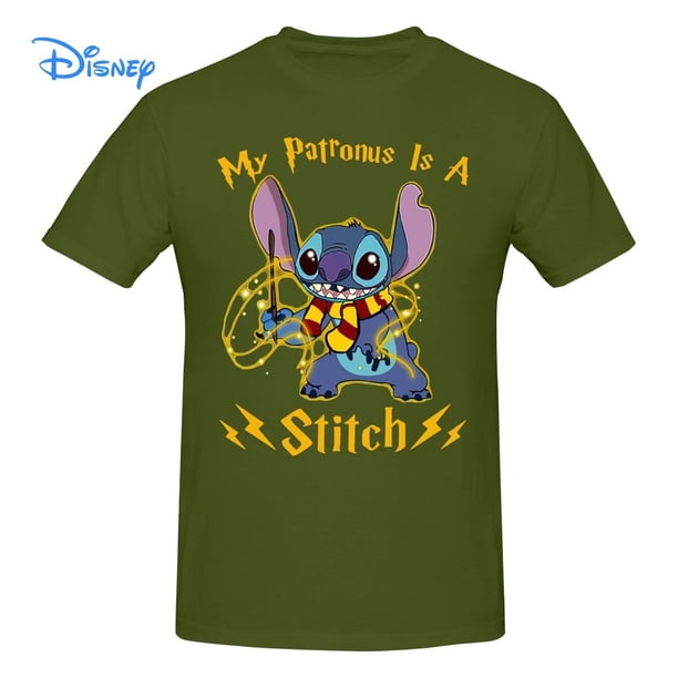 Disney My Patronus Is A Stitch T shirt Harajuku Short Sleeve T-shirt 100% Cotton Graphics Tshirt Brands Tee Top3XL Gao Jinjia LED