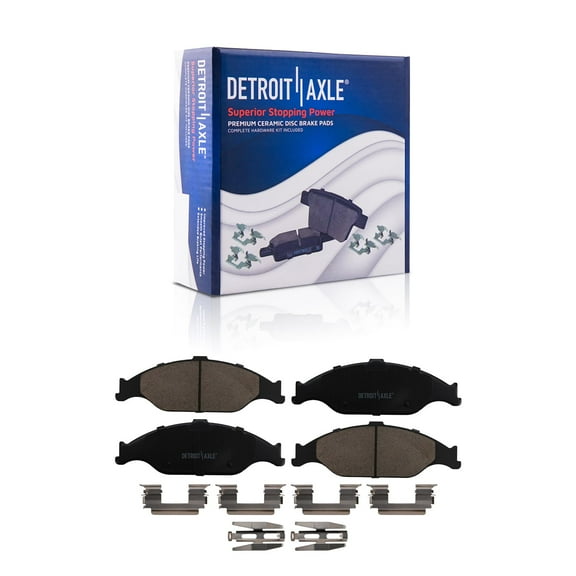Detroit Axle - Front 2pc Brake Pads for 99-04 Ford Mustang, 2 Ceramic Brake Pads 1999 2000 2001 2002 2003 2004 Replacement