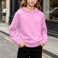 thumbnail image 5 of LangJing Boys Girls Solid Color Hoodies Youth Teens Long Sleeve Pullover Sweatshirt Juniors Hooded Tops Back to School Sweatshirts, 1-15Years, 5 of 7