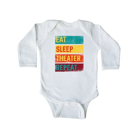 

Inktastic Acting Gift Eat Sleep Theater Repeat Gift Baby Boy or Baby Girl Long Sleeve Bodysuit