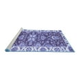 thumbnail image 2 of Ahgly Company Machine Washable Indoor Square Abstract Blue Modern Area Rugs, 6' Square, 2 of 4