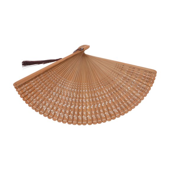 LEORX Folding Fan Flower Painting Wood Hand Fans 1Pcs for Women Summer Events