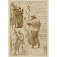 thumbnail image 2 of Perino Del Vaga 14x18 Black Ornate Wood Framed Double Matted Museum Art Print Titled - Figure Studies (1542-1545), 2 of 5