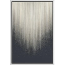 IDEA4WALL Framed Canvas Wall Art Grunge Duotone Paint Stroke Landscape Modern Art Nordic Minimal Abstract Digital Art Contemporary Artwork for Living Room, Bedroom, Office - White 16"x24"