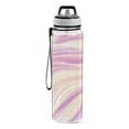 thumbnail image 2 of 32oz Transparent Sports Water Bottle with Straw for Kids Adults Outdoor School Gym Fitness Pastel Pink Wavy Lines, 2 of 7