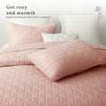 thumbnail image 4 of Exclusivo Mezcla Queen Quilt Bedding Set, Lightweight Soft Pink Queen Bedspreads Coverlets with Geometric Stitched Pattern, 4 of 8