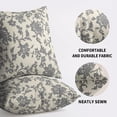 thumbnail image 6 of Grey Gray Floral Block Print Pillow Covers 16x16 Set of 2 Rustic Old Style Modern Vintage Flower Pattern Cream Decorative Throw Pillow Cases Outdoor Farmhouse Decoration for Sofa Couch Bed, 6 of 6