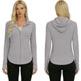 thumbnail image 6 of StSilkitty Sun Protection Jacket for Womens Summer Solid Color Full Zip Athletic Hoodie Hiking Running Workout Pullover Tops, 6 of 9