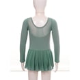 thumbnail image 4 of CHICTRY Girls Short Sleeves Tutu Ballet Dance Dress Gymnastic Training Leotard Green-A 130, 4 of 7