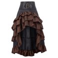 thumbnail image 2 of GPOECD Unique Patchwork Design Women's Irregular Ruffled Midi Skirt with Cupcake Print for All Ages, 2 of 5