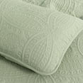 thumbnail image 6 of Chezmoi Collection Austin King Oversized Bedspread Set, 3-Piece Lightweight Microfiber Quilted Coverlet for All Seasons, Sage, 6 of 9