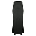 thumbnail image 5 of Loopsun Womens Summer Skirts, Skirts for Women, Womens Fashion Solid Color A Line Satin Zipper Half Length Skirt Black M, 5 of 5