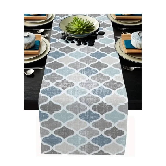 Farmhouse Table Runners 13X90Inch ,Rustic Teal Table Runner For Kitchen Dining