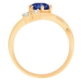 thumbnail image 2 of 0.87 ct Round Cut Simulated Tanzanite 3 Stone 18K Yellow Gold Womens Engagement Ring, 2 of 4