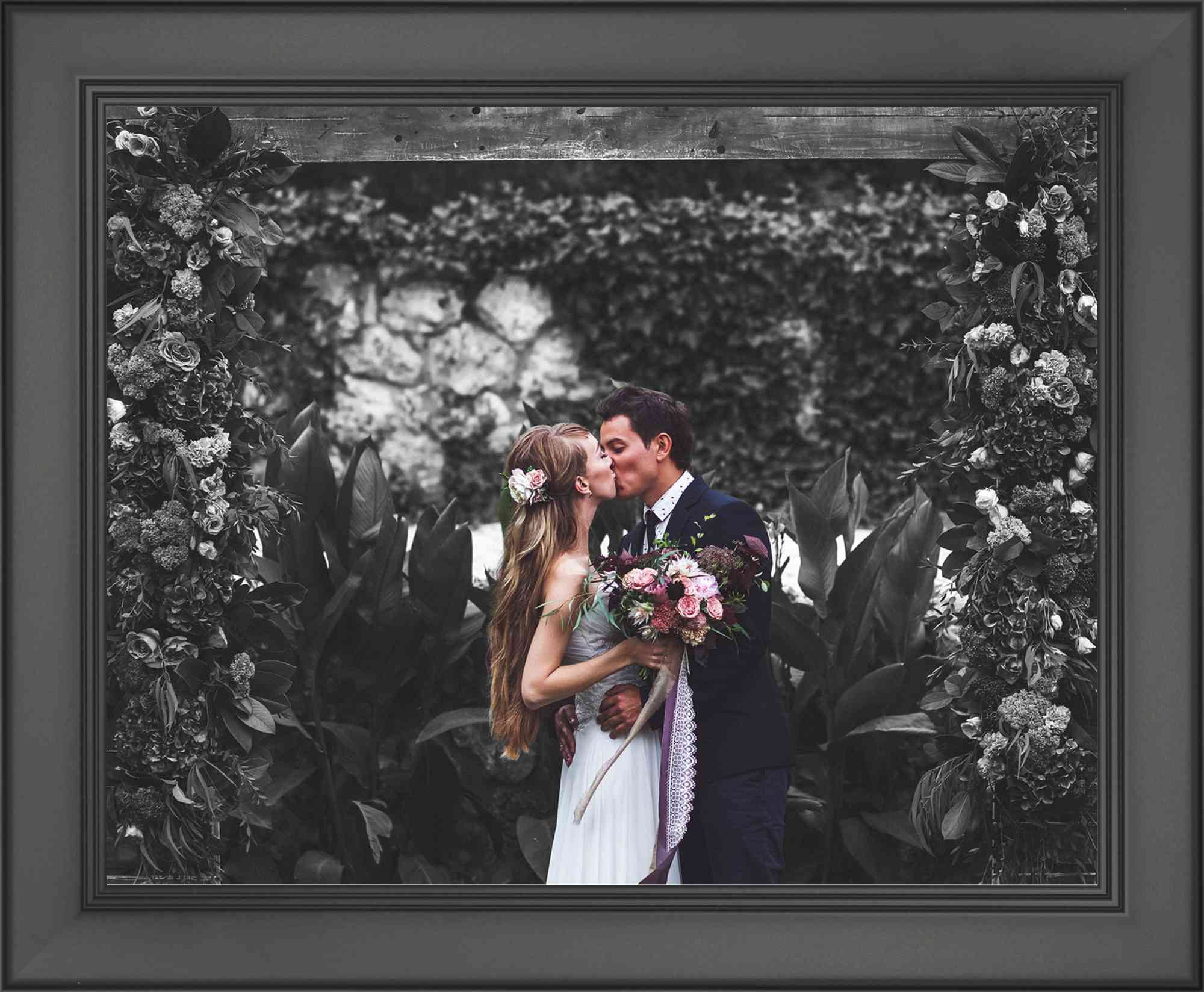 36x14 Modern Black Wood Picture Frame With Acrylic Front and Foam Board Backin