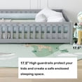 thumbnail image 3 of Bellemave Queen Size Floor Bed with Door and Fence  Floor Bed with Bed Slats Sturdy Wood Floor Bed Montessori Bed Frame (Queen, Gray), 3 of 14