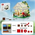 thumbnail image 3 of Mini Flower House Building Set, Creative Garden Playset Toy with LED Light, Build a Greenhouse Model, Great Gift for Friends or Girls (597 Pieces), 3 of 6
