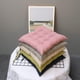 thumbnail image 2 of Nvzi Cojín cuadrado para asiento de silla con lazos, de lino y algodón de color liso, cómodo y transpirable, para cocina, oficina, coche (beige, 18 x 18 pulgadas), 2 of 4