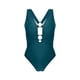 thumbnail image 4 of Trajes de Baño de Corte Alto para las Mujeres Correa sin Espalda Color Sólido con Cojín de Pecho Verano Inalámbrico, 4 of 7