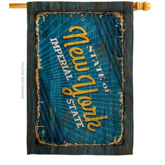 Americana Home & Garden H140977-BO 28 x 40 in. New York Vintage American State House Flag with Double-Sided Horizontal Decoration Banner Garden Yard Gift