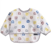 Dalazy Baby Bibs Boys Girls Infant Tops Waterproof Cartoon Design Long Sleeve UniToddler Clothes