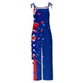thumbnail image 4 of DDAPJ pyju 4th of July Overalls for Women Memorial Day Sleeveless American Flag Jumpsuits Red White and Blue Long Rompers with Pockets 90% off Clearance Sale Dark Blue S, 4 of 5