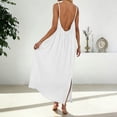 thumbnail image 7 of COMVALUE Backless Cami Dress Backless Dress House Dress for Women Sleeveless Long Cami Lounge Dress Backless for Indoor Summer Wear (White, S), 7 of 7