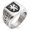 Silver, variant on Stainless Steel Griffin Valor Coat of Arms Shield Geometric Pattern Biker Style Polished Ring