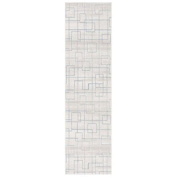 SAFAVIEH Blair Parker Geometric Machine Washable Runner, 2'2" x 8', Beige/Grey